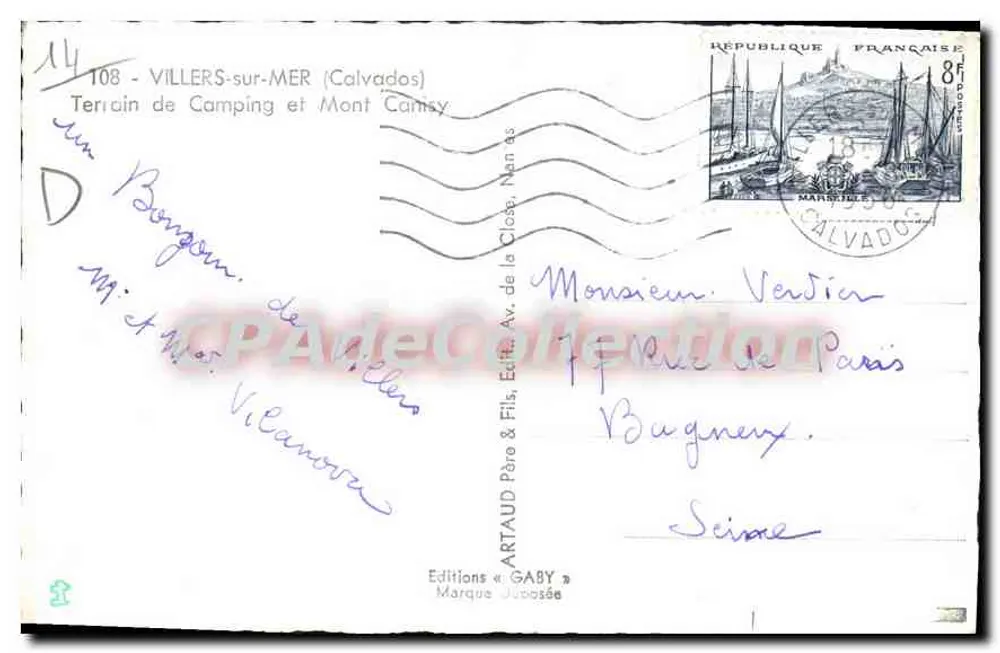 Campingplatz in Villers-sur-Mer — Camping-Terrassen und Mont Canisy — Éditions Gaby - Rückseite