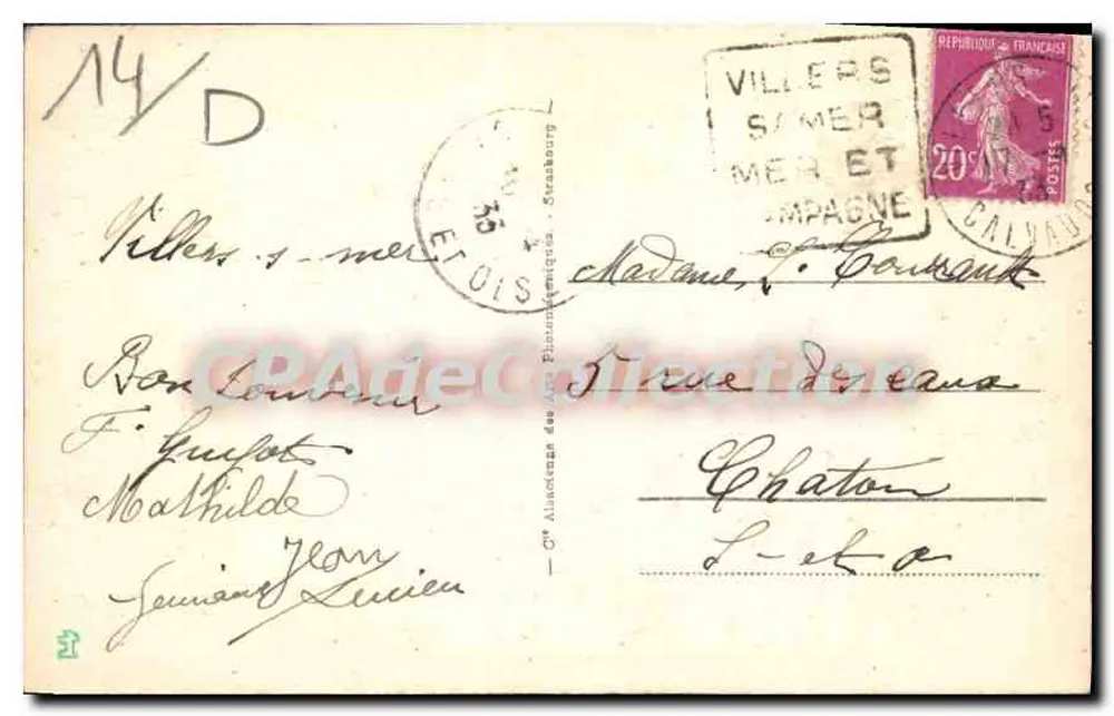 Bauernhof Marie-Antoinette — Umgebung von Villers-sur-Mer — Verlag: A. L. B. n° 61 - Rückseite