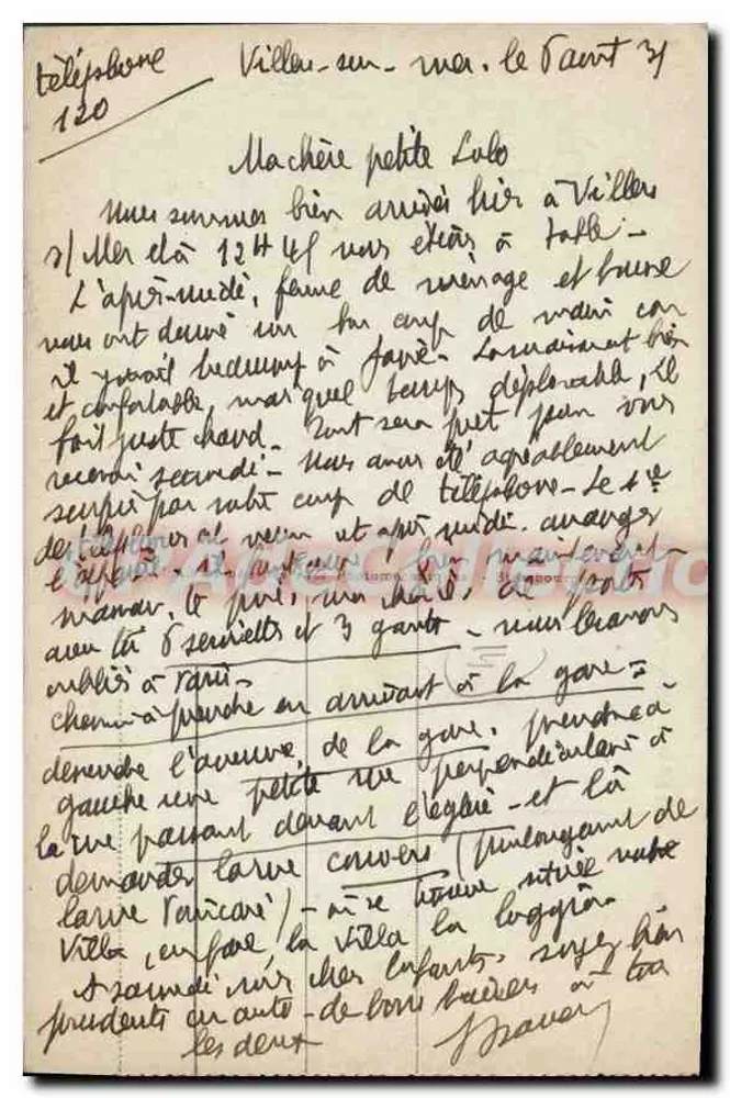 Villers-sur-Mer — Panorama Richtung Deauville — Antike Ansichtskarte aus Sammlung - Rückseite