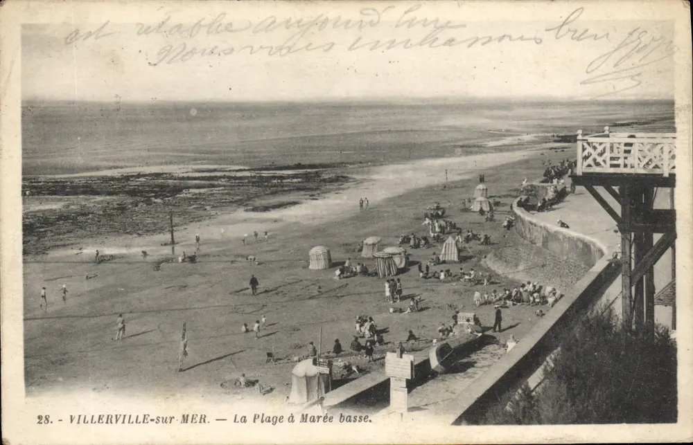 Villerville-sur-Mer — La Plage à Marée basse — Onbekende uitgever, n° 28 - Voorkant