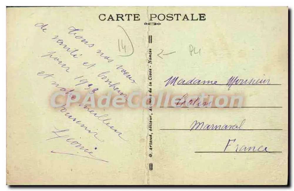Villerville-sur-Mer — A Praia — G. Artaud, editor da Closse, n°30 - Verso