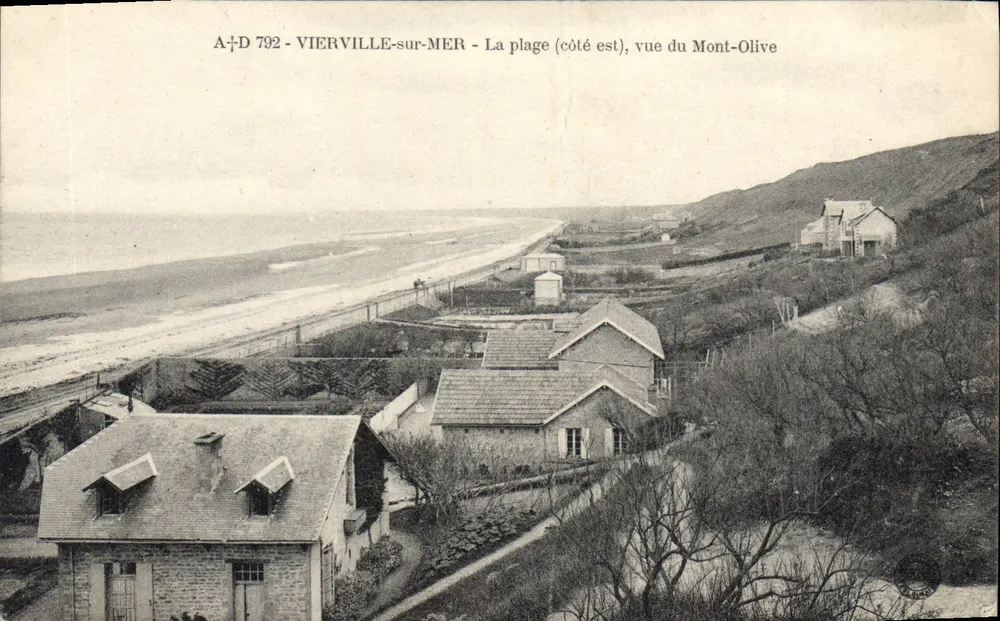 VIERVILLE-sur-MER - Der Strand (Ostseite), Ansicht von Mont-Olive — A+D 792 - Vorderseite