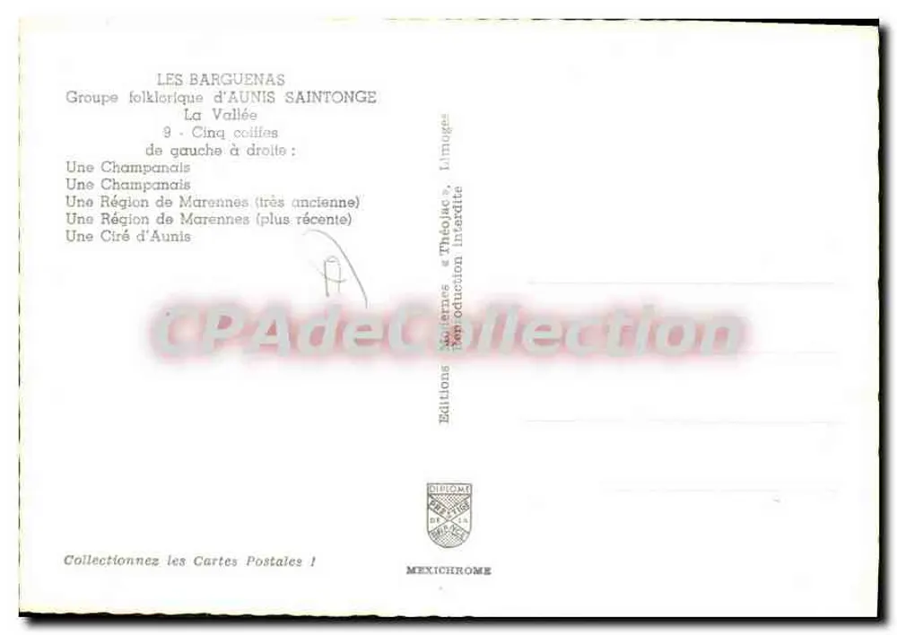 Les Barguenas — Folklore-Gruppe von Aunis Saintonge — Diplôme Editions - Rückseite