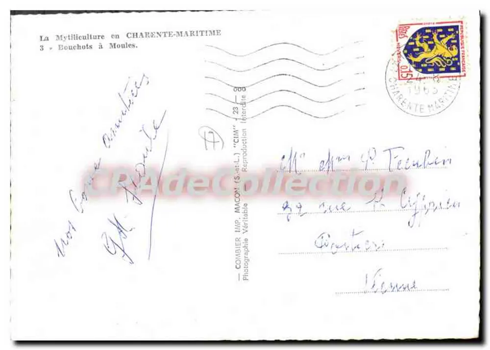 A Múttila em Charente-Maritime — 3 — Bouchots com Mútilas — COMBIER (Sas-L) "GIM" - Verso