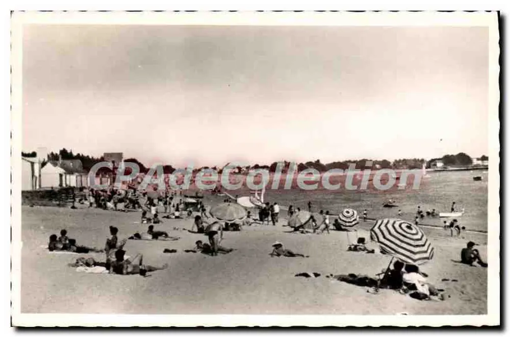 Bénodet (Finistère) — A Praia com maré baixa — Foto Combier Nacon - Frente