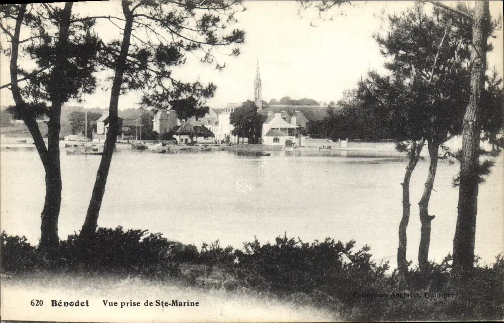 Bénodet — Vista tirada de Ste-Marine — Coleção Anglaret Quimper, n°620 - Frente