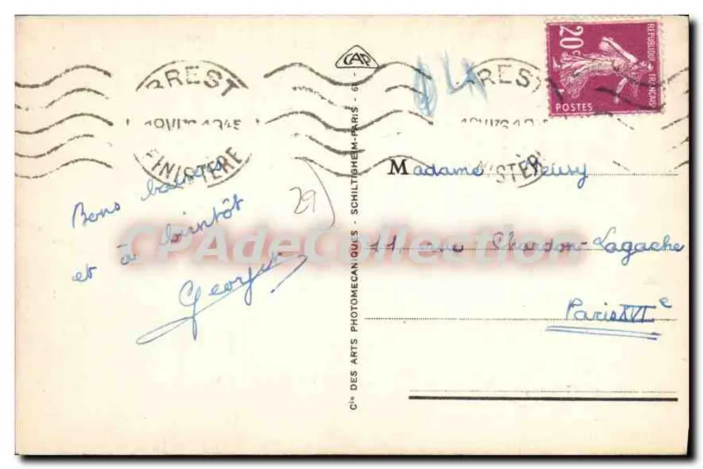 La rue de Siam y la Prefectura Marítima — Brest — editor Cliché des Arts - Reverso
