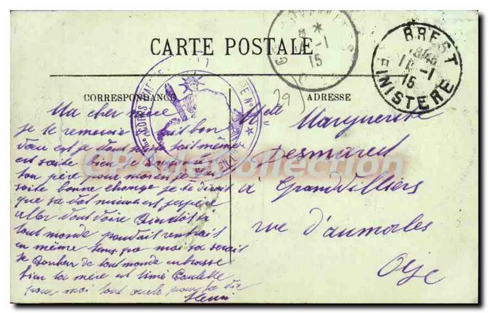 Brest — Ansicht der Glacis in Richtung Place des Portes — LL. n°127 - Rückseite