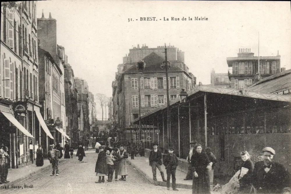 Brest - A Rue de la Mairie — editor Grand Bazar, Brest, n°31 - Frente