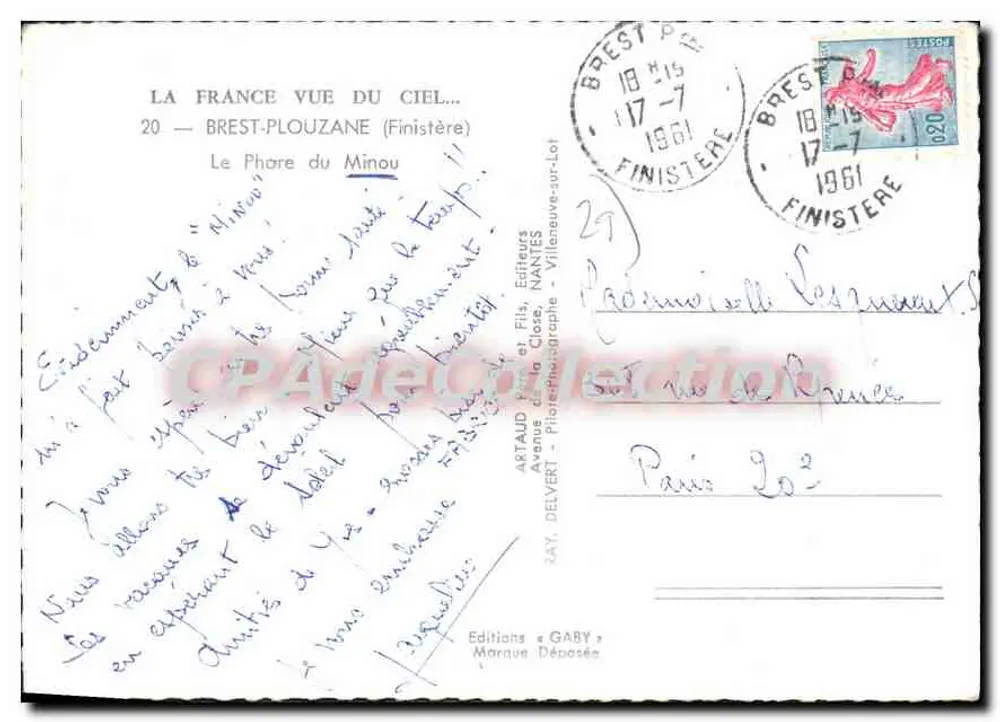 मिनौ के लैंपहाउस — ब्रेस्ट-प्लूज़ाने (फिनिस्तेर) — आर्टॉड एवं फिल्स, संख्या 20 - पीछे