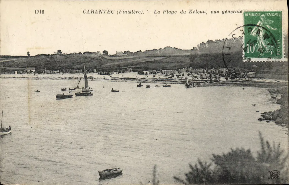 Carantec (Finistère) — Plaża Kélen, ogólny widok — wydawca J.Pot, nr 1716 - Awers