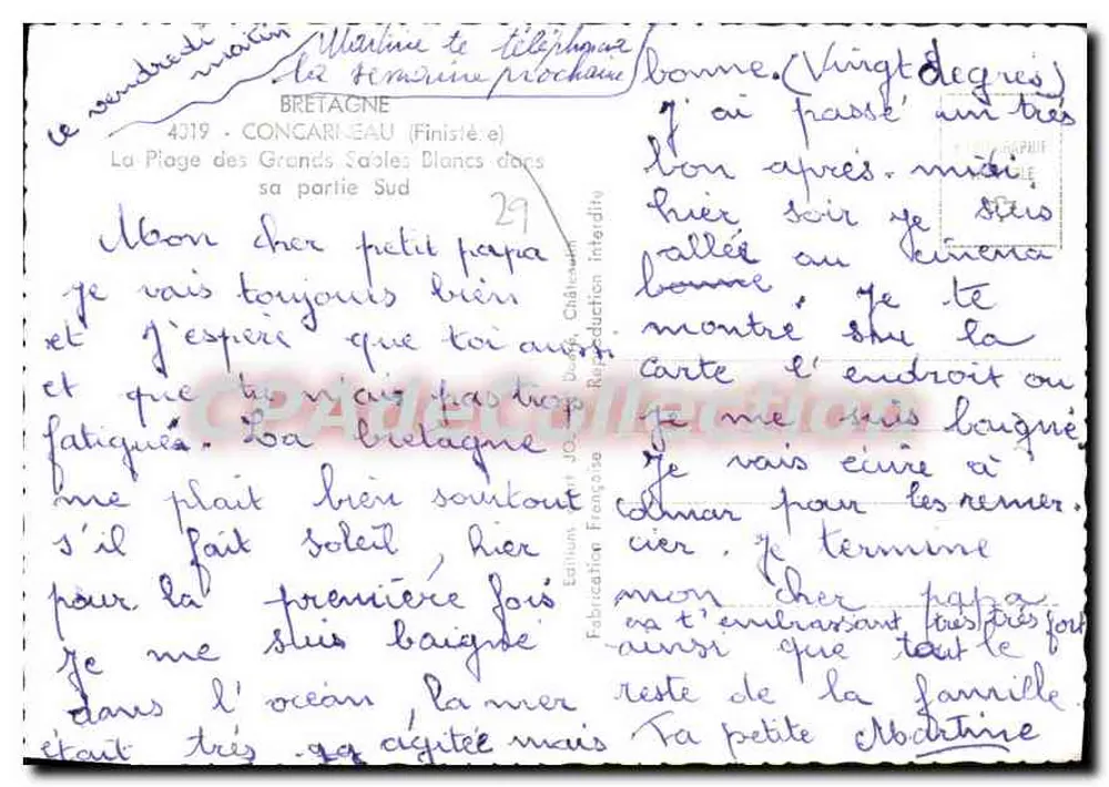 A Praia dos Grandes Areias Brancas — Bretanha — Edição Francesa - Verso