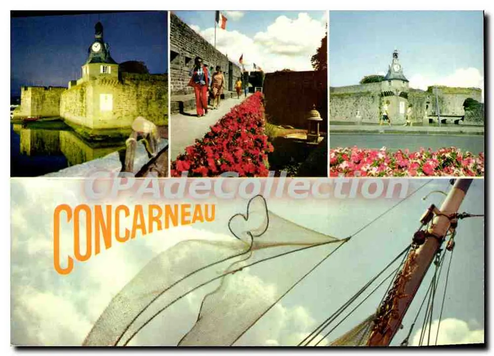 Concarneau — vista do castelo e do porto — Edições de La Cigogne, Nantes - Frente