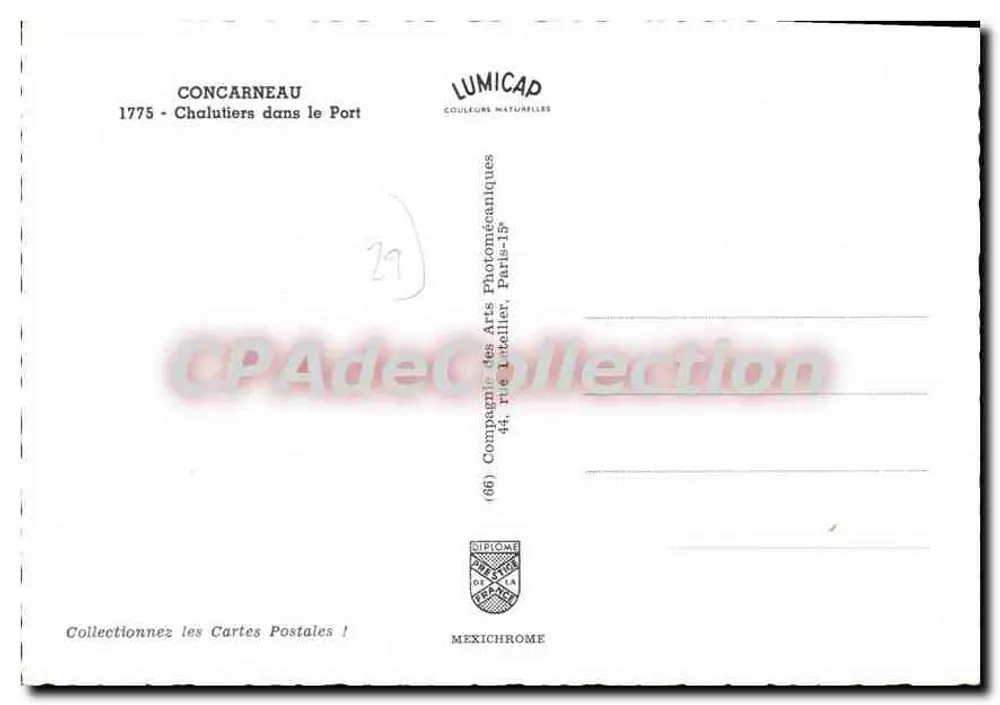 Concarneau — Embarcações de Pesca no Porto — Lumicap - Verso