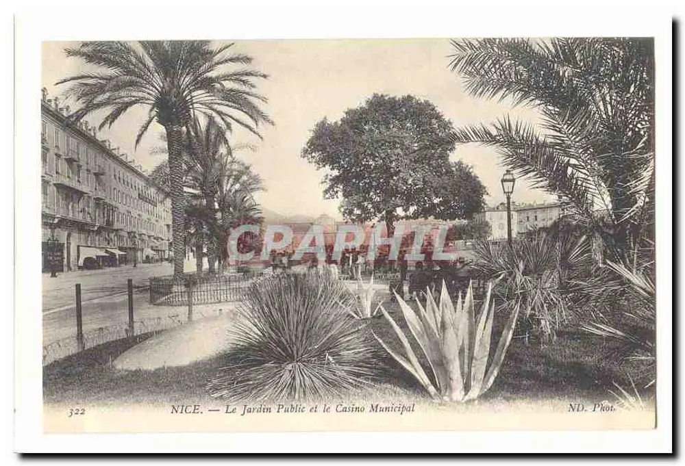 NICE — Der Öffentliche Garten und das Municipale Casino — ND. Phot. n° 322 - Vorderseite