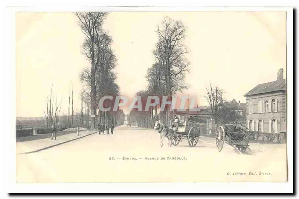 Évreux — Avenida de Cambolle — G. Lebigne, Editor Évreux - Frente