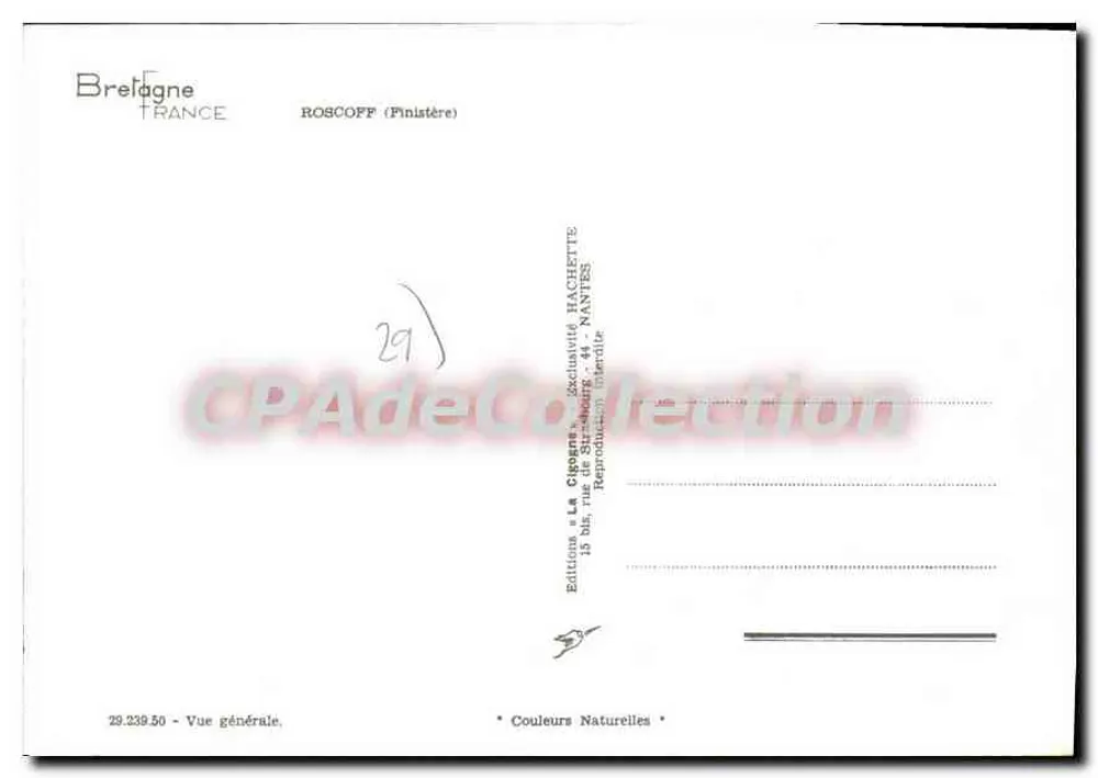 A Cegonha — Porto de Roscoff — Editora A Cegonha, n°29.239.50 - Verso
