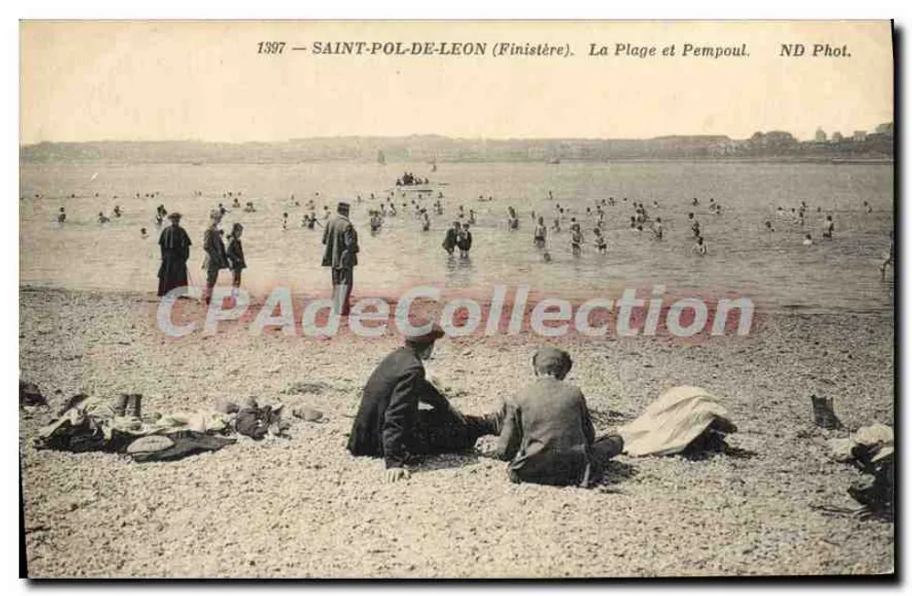 Saint-Pol-de-Léon (Finistère) — La Plage y Pempoul — ND Fot. n°1397 - Anverso