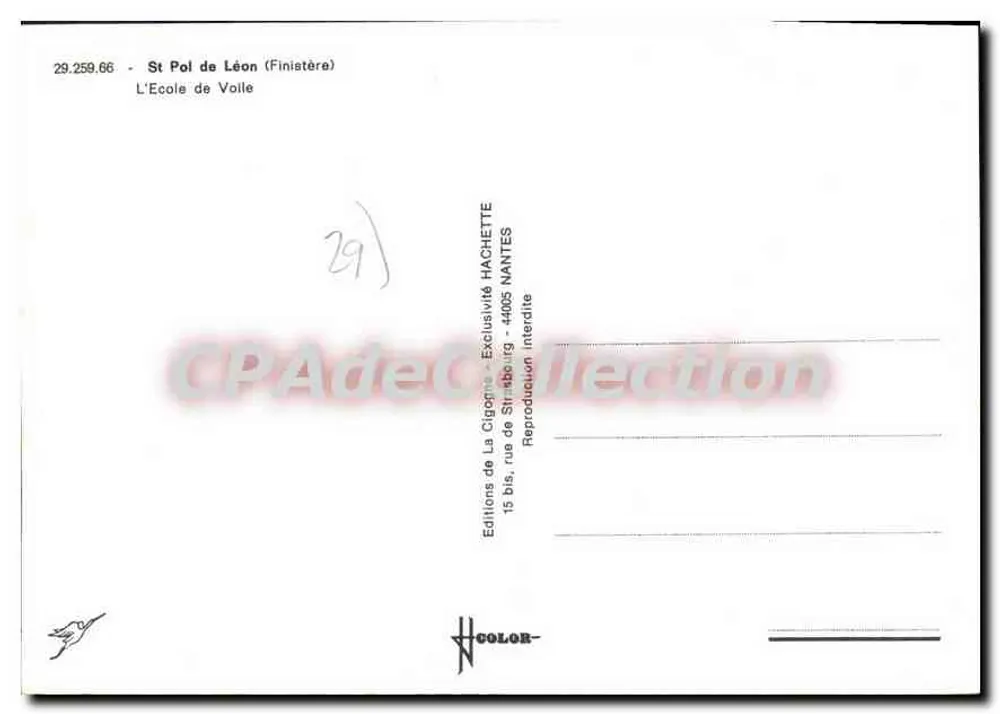 St Pol de Léon — Escola de Vela — Éditions de La Cigogne - Verso