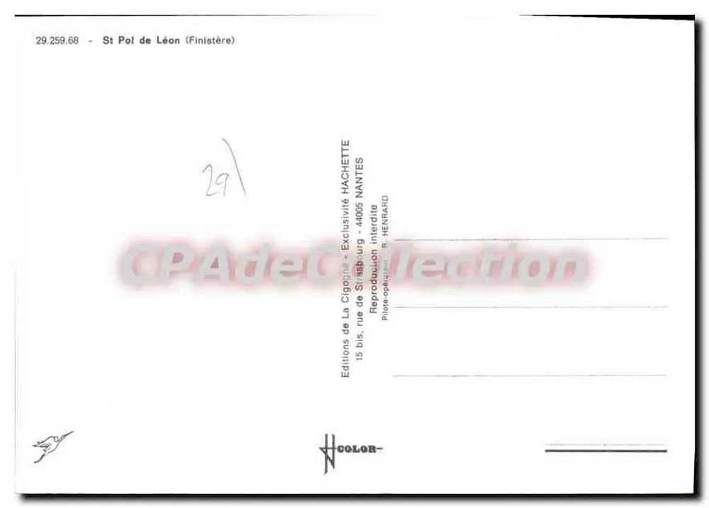 Saint-Pol-de-Léon — vista aérea — Éditions La Cigogne - Verso