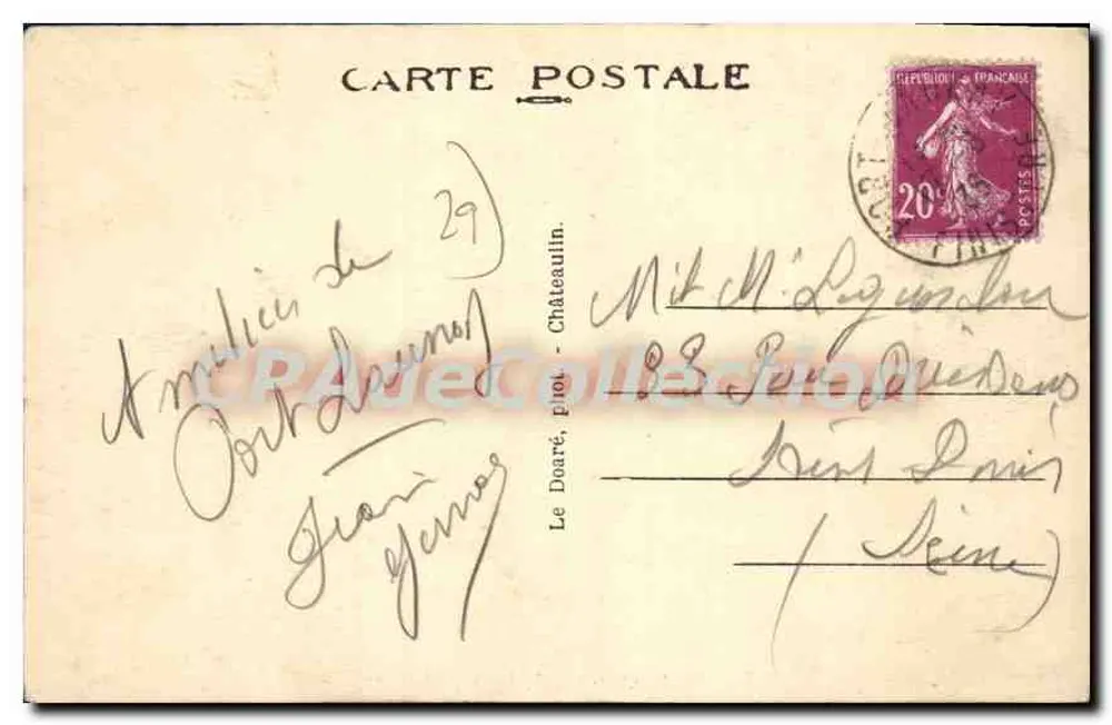 Port-Launay — Der schöne Hafen von Lanvaïdic aus gesehen — J. Doaré, Nr. 2372 - Rückseite