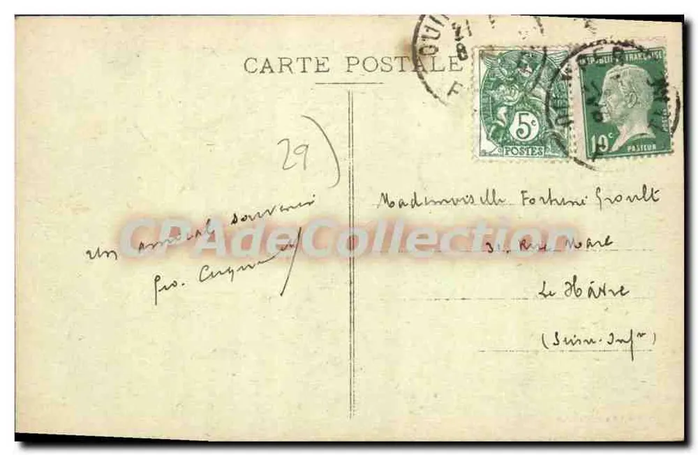 Fluss von Quimper — Allgemeiner Blick auf Locmaria-Poulguinan — Sammlung Villard, Quimper - Rückseite