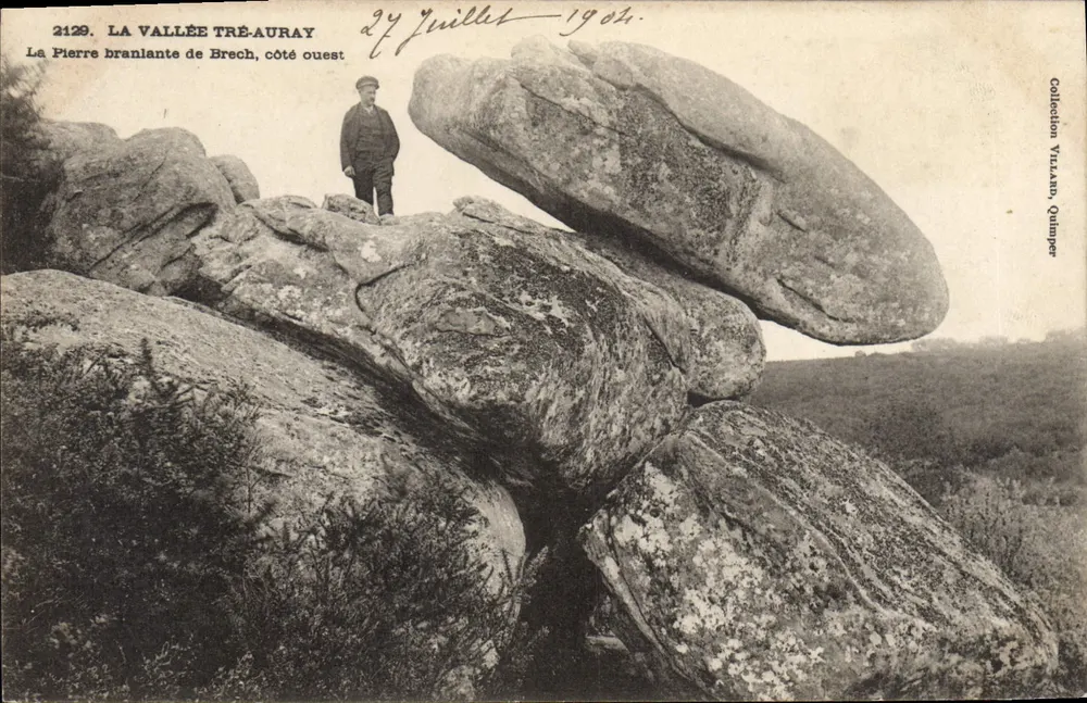 La Vallée Tré-Auray — Die Schiefe Felsen von Brech, westliche Seite — Sammlung Vizian, Quimper, Nr. 2129 - Vorderseite