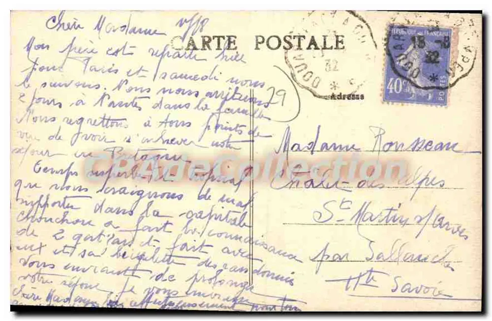 Tréboul und Île Tristan vom Coteau aus gesehen — CPAdeCollection, Nr. 7099 - Rückseite