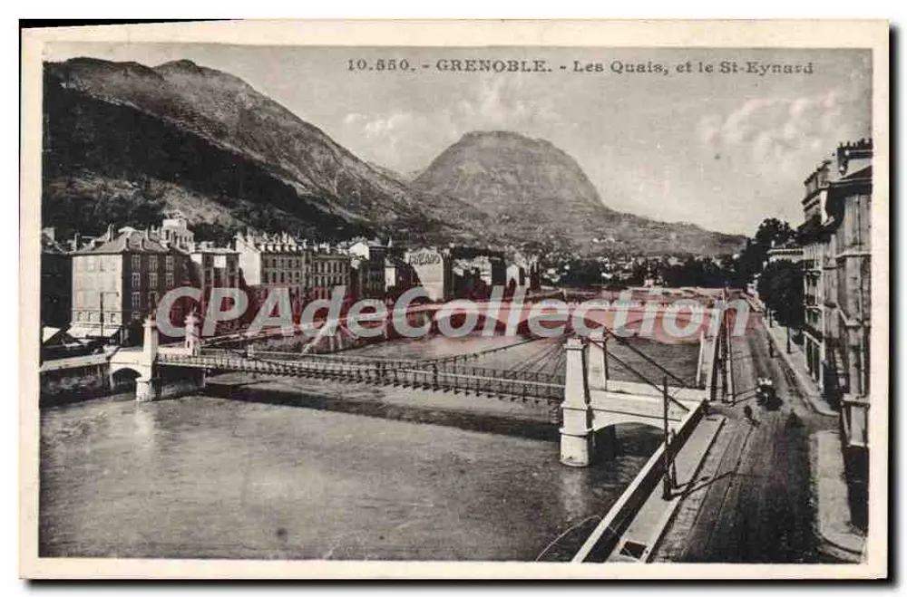 Grenoble — Os Quais e o Mont St-Eynard — Bilhete postal antigo de Coleção - Frente