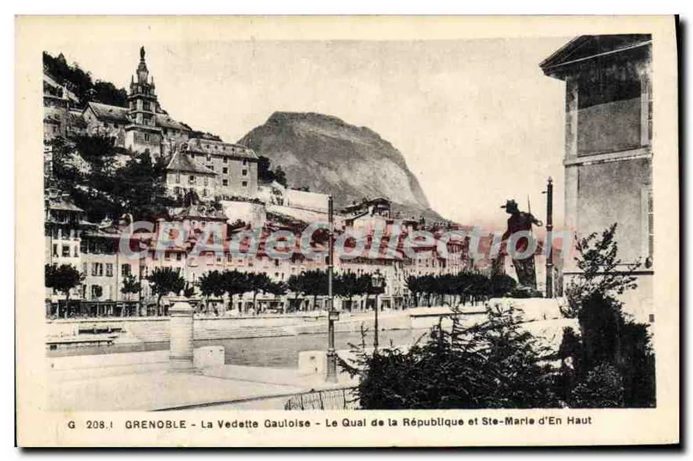 Grenoble - Die Gaulische Stern - Der Quai de la République und Ste-Marie d'En Haut - Vorderseite