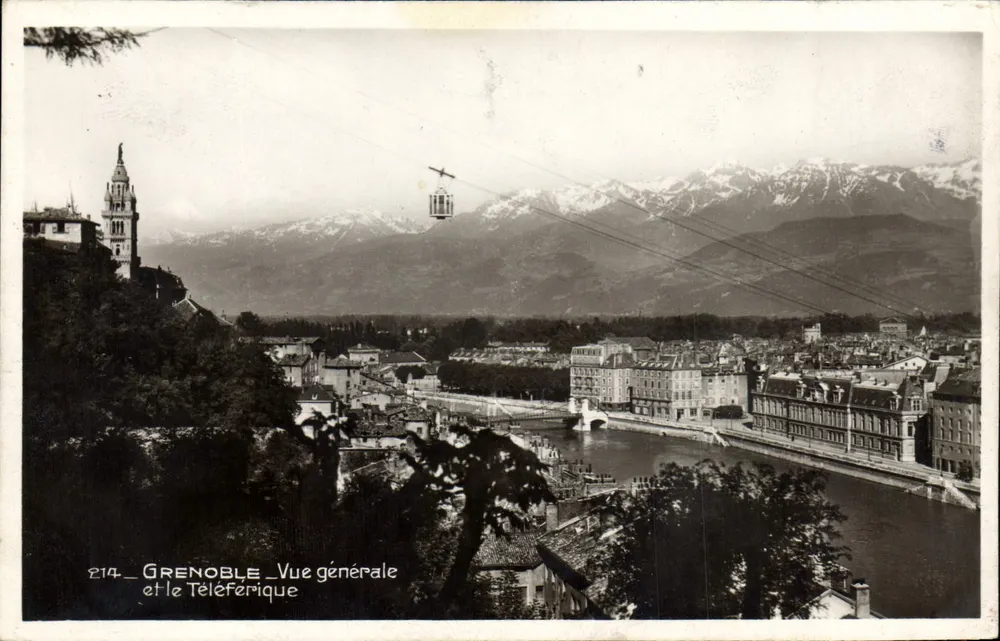 Grenoble — Vista geral e o Teleférico — Edição da Cigogne, n° 214 - Frente