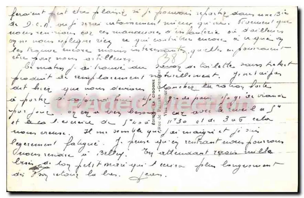 Grenoble — Vista geral e o Teleférico — Edição da Cigogne, n° 214 - Verso