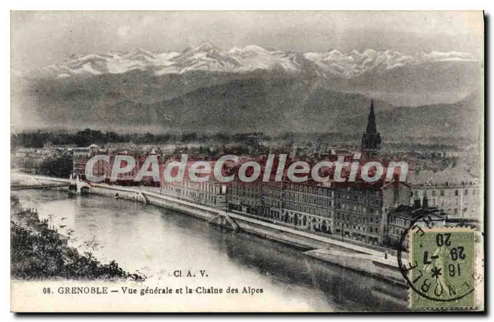 Grenoble — Allgemeiner Blick und die Alpenkette — CI.A.V. Nr. 08 - Vorderseite