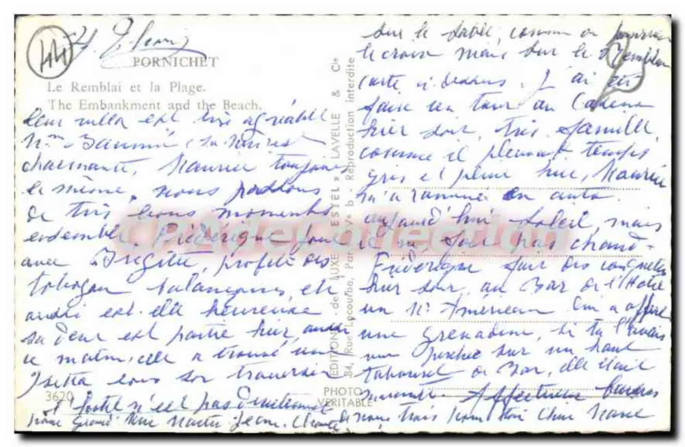 O Remblai e a Praia — Estel, editor n°3620 - Verso