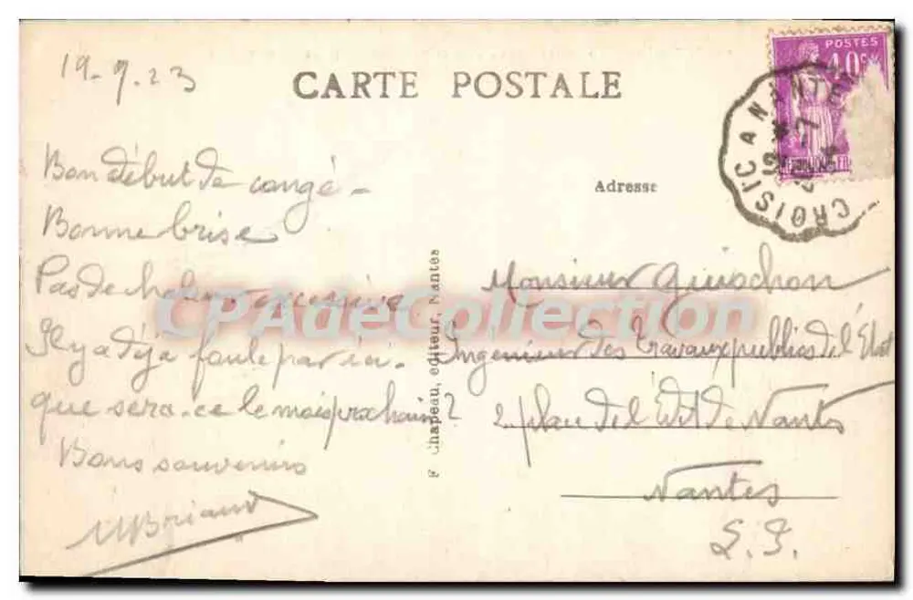 Pornichet (Loire-Inf.) — Die Mole-Promenade, Aufnahme von der Spitze — G. Chapeau, Verlag, Nantes - Rückseite