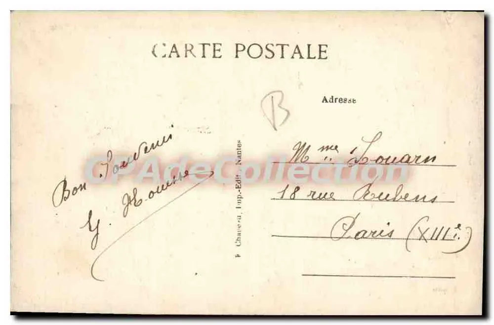 Pornichet (Loire-Inf.) — Toda a Praia — Chane-ou, Imp.-Editora Nantes - Verso