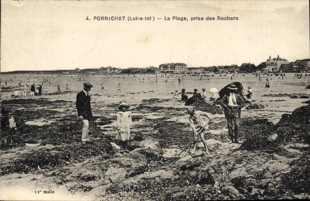 Pornichet (Loire-Inf) — Die Strände, Blick auf die Felsen — Verlag: 12. Tausend - Vorderseite