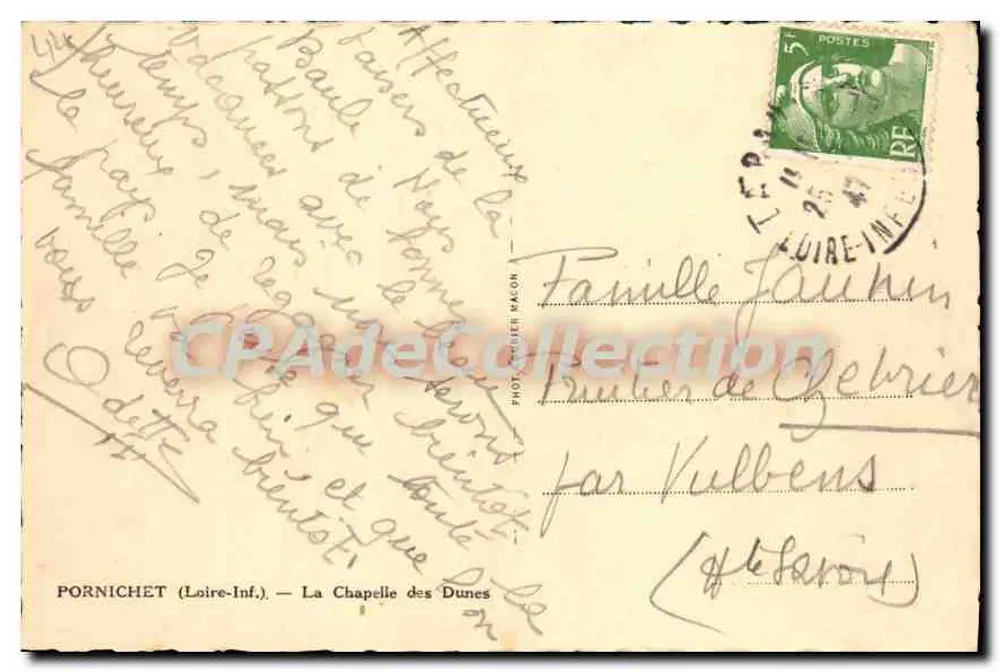 Pornichet (Loire-Inf.) — A Capela das Dunas — Fotógrafo Nagon - Verso