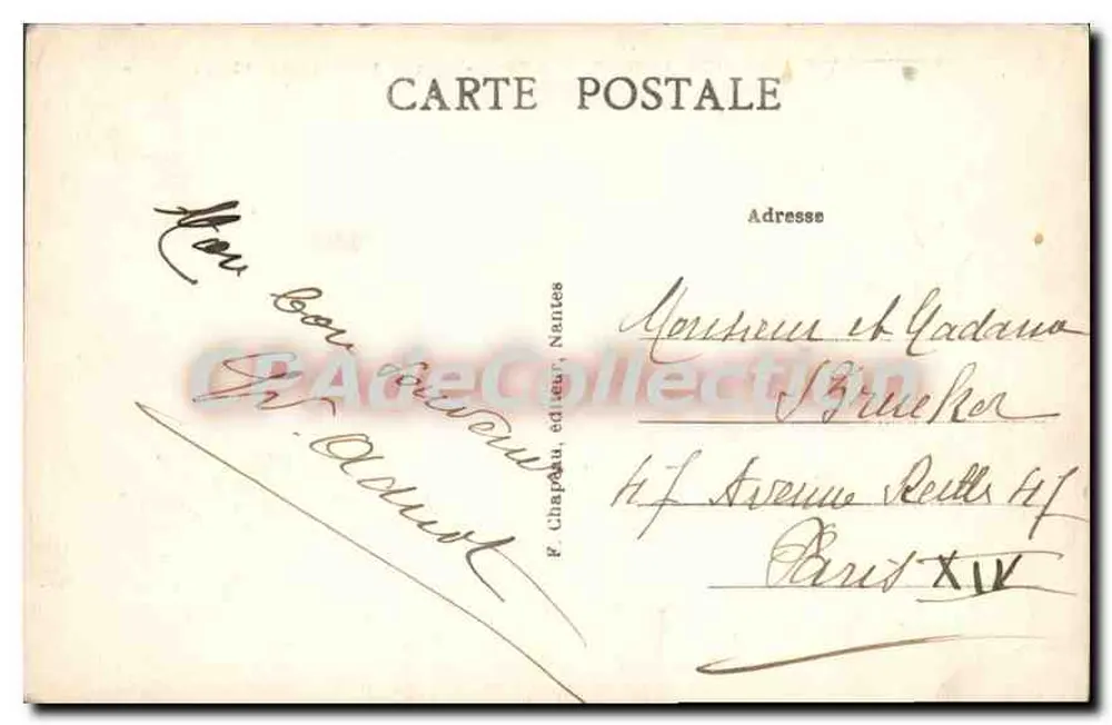 Pornichet (Loire-Inf.) — A Bonne-Source — A Praia do Castelo — G. Charpau, editor, Nantes, n°236 - Verso