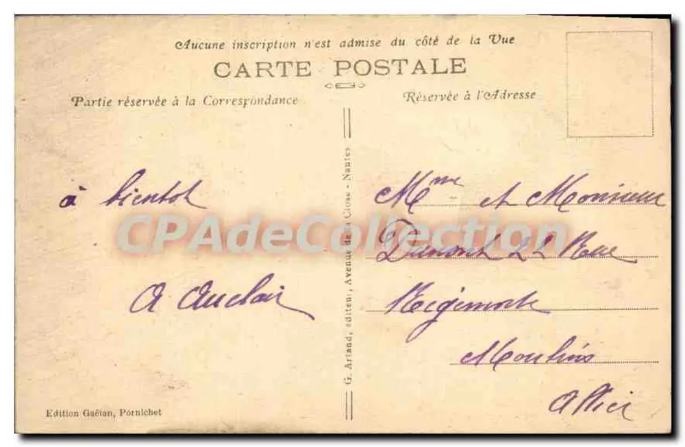 PORNICHET - O Castelo de Bonne Source — Edição Gaëtian, número de série não visível - Verso