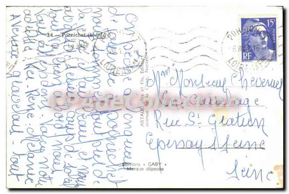 Pornichet (Loire-Inférieure) — A doca — Edições Gaby, n°34 - Verso