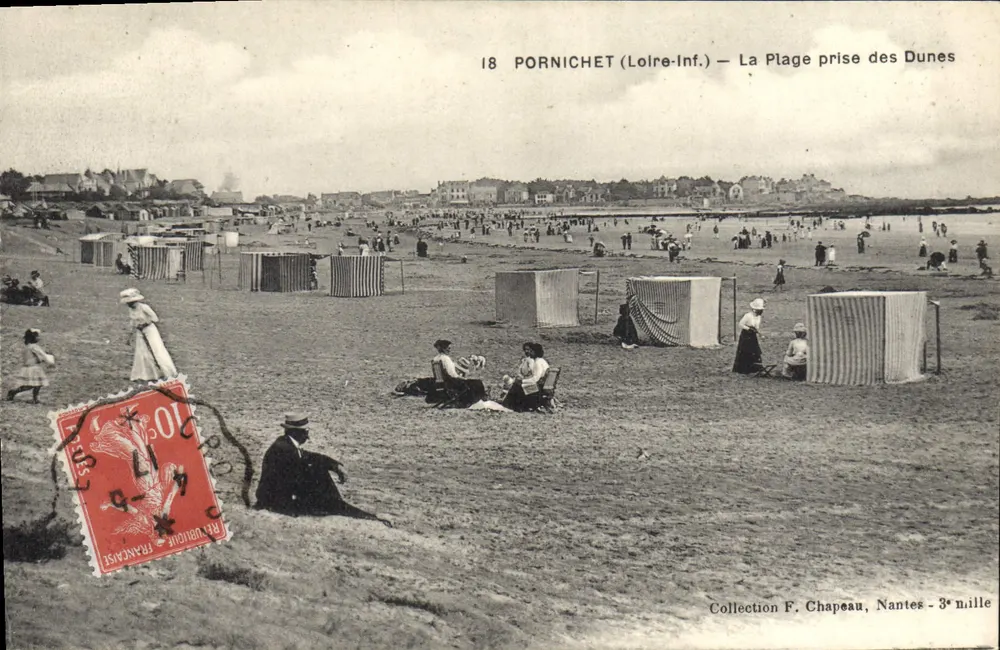 Pornichet (Loire-Inf.) — La Spiaggia vista dalle Dune — Collezione F. Chapeau, Nantes - 3e mille - Recto