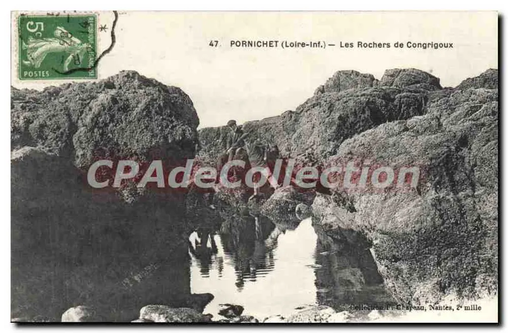 Pornichet (Loire-Inf.) — Os Rochos de Congrigoux — Coleção F. G. Chepeau, Nantes, 2º milênio - Frente