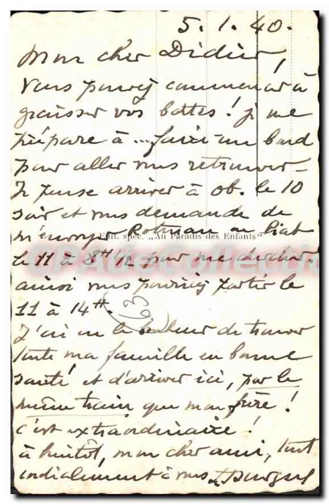 Bourbonnais - Vista geral do Estabelecimento Termal - Editor anônimo, número de série não visível - Verso