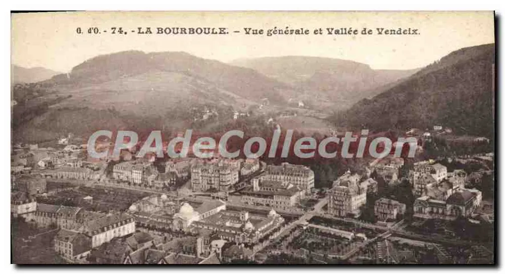 La Bourboule - Vista generale e Valle di Vendelx — J. Gouttienganges, editore - Recto