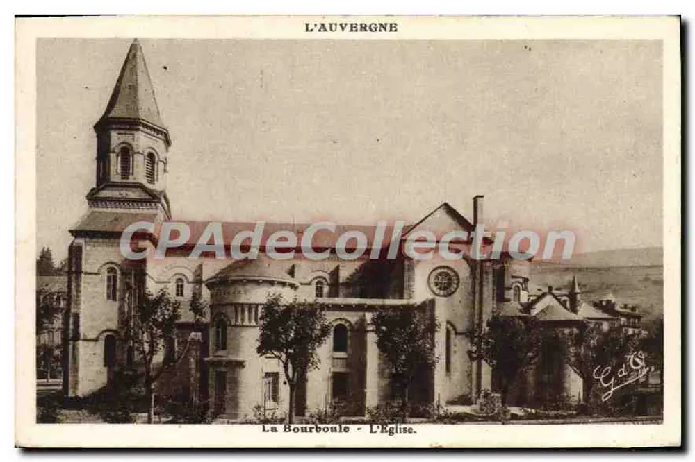 La Bourboule - A Igreja — A Auvergne — J. Gouttefanges, editor - Frente