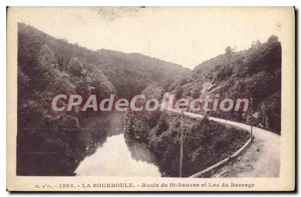 La Bourboule - Route de St-Sauves und Lac du Barrage - Vintage Postcard/Antike Ansichtskarte n°1393 - Vorderseite