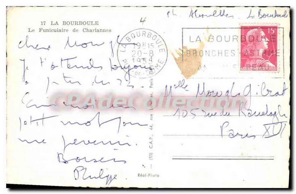 La Bourboule — Funicular de Charlannes — Réal-Photo, n°17 - Rewers