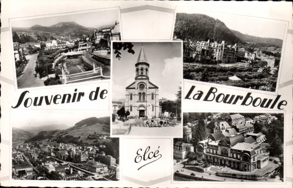 La Bourboule — allgemeiner Blick, Kirche, Hotels, Casino — Verlag Elcé - Vorderseite