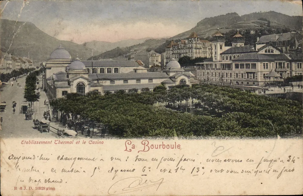 La Bourboule — Thermalbad und Casino — B & J. 10928 - Vorderseite